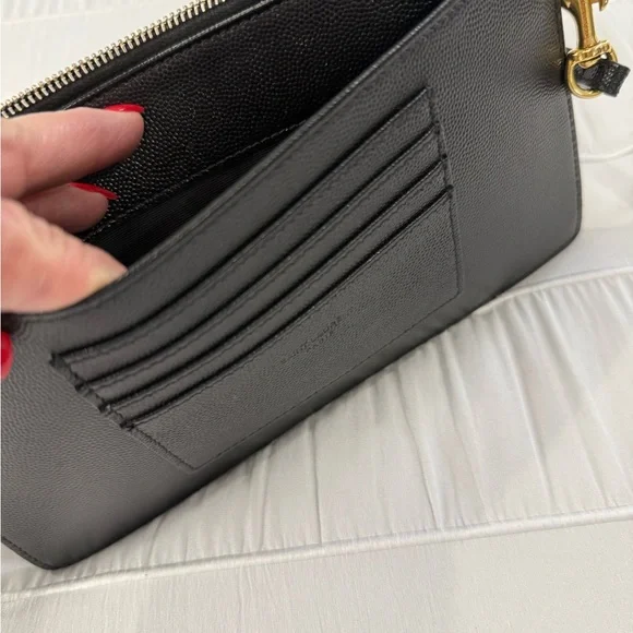 Yves Saint Laurent Black Quilted Wristlet. AUTHENTIC! - Picture 7 of 15